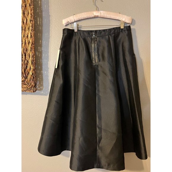 Phoebe Kay Unger Skirt 8 Black Tafetta A Line Full NWT NEW - Picture 8 of 8